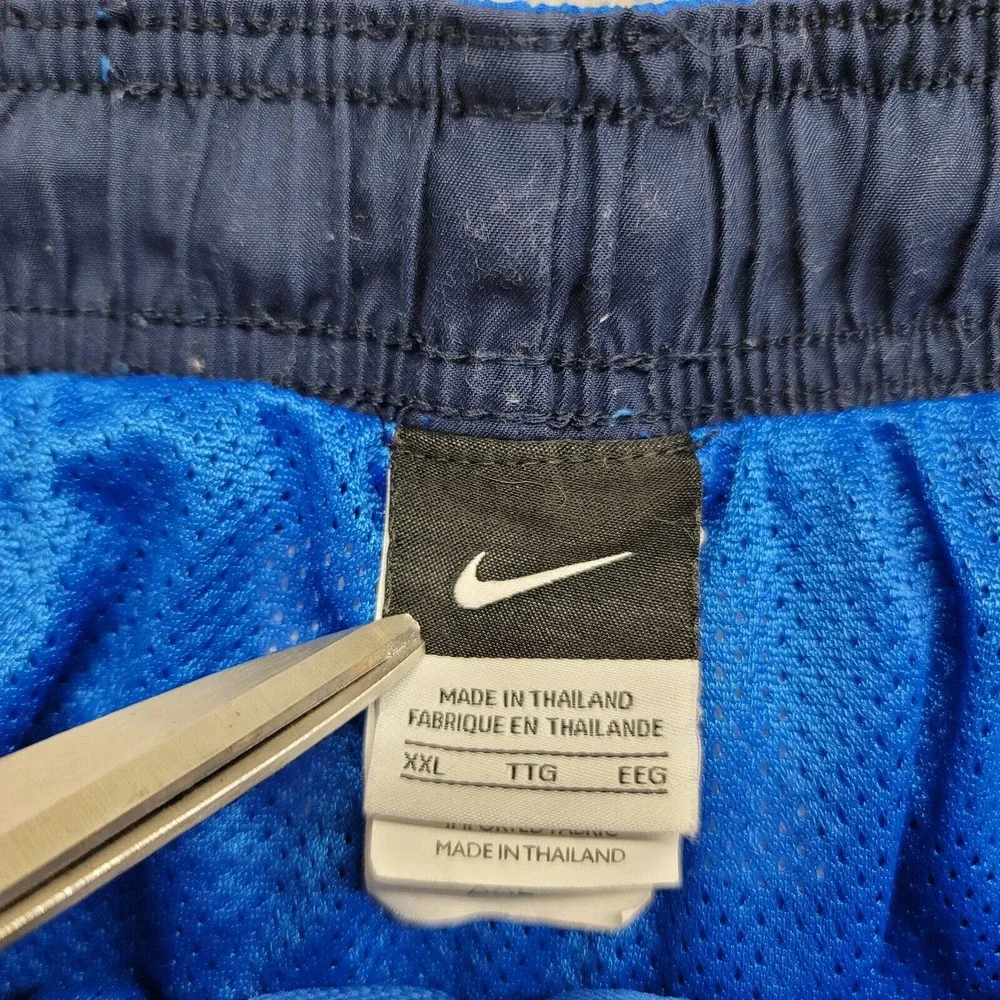 Nike‎ Shorts Mens XXL Blue Lined Swim Shorts Logo Beach Swim Drawstring Outdoors